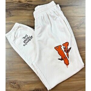 Vlone Legends Never Die White Sweatpants SZ XL